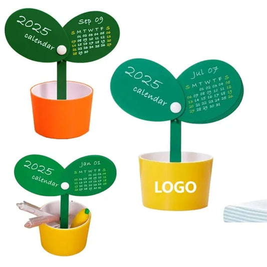 2025 Desk Calendar with Pen Holder