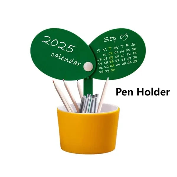 2025 Desk Calendar with Pen Holder