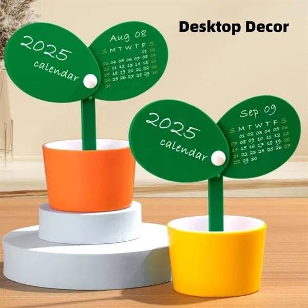 2025 Desk Calendar with Pen Holder