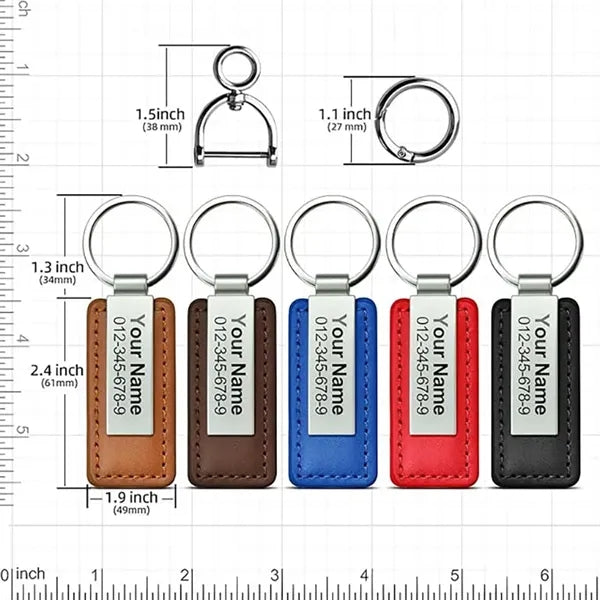 Metal Leather Keychain for Car