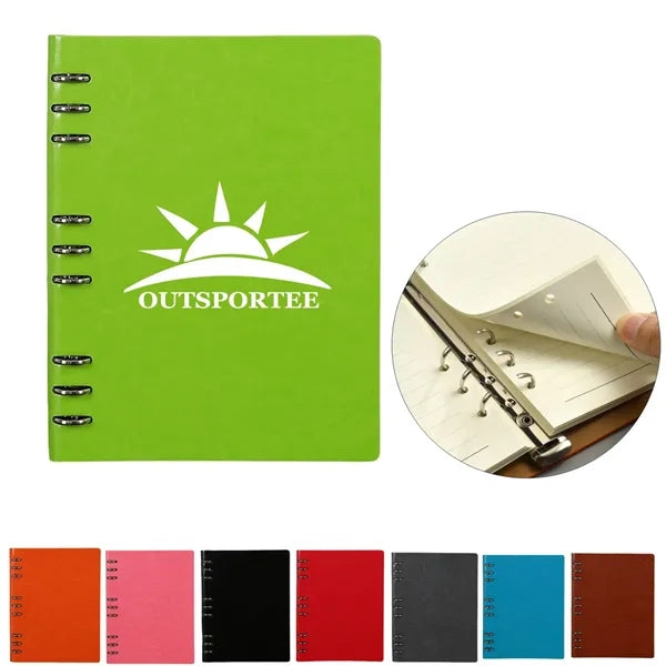 B5 PU Leather 9 Hole Loose Leaf Notebook