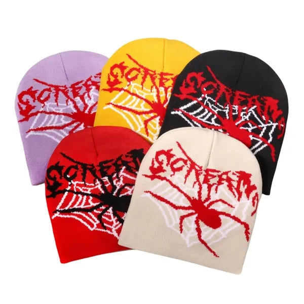 Spider Web Beanie Knitted Hat