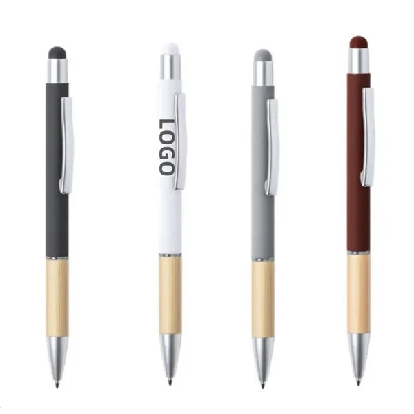 Soft Touch Bamboo Pen with Stylus