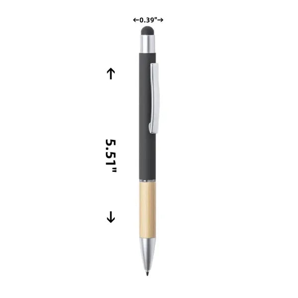 Soft Touch Bamboo Pen with Stylus