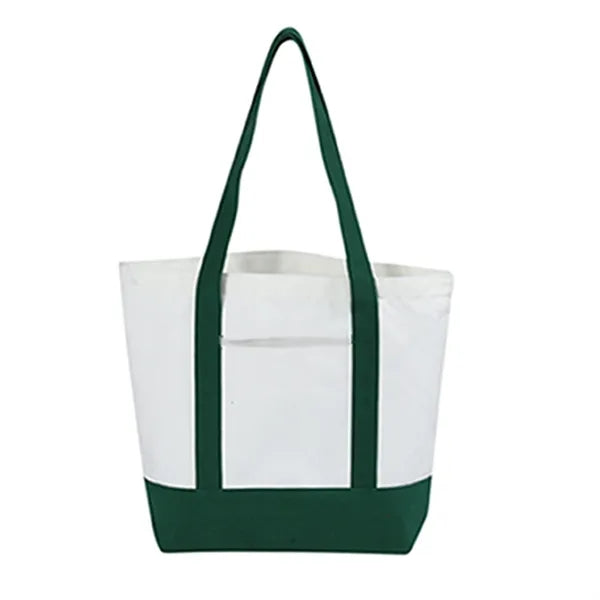 12 Oz Canvas Boat Tote Bag With Front Pocket