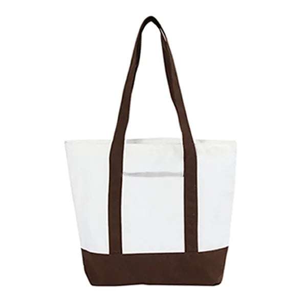 12 Oz Canvas Boat Tote Bag With Front Pocket