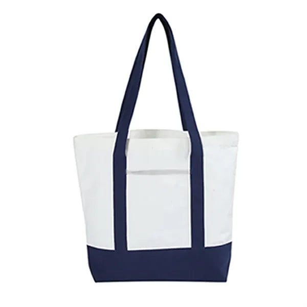 12 Oz Canvas Boat Tote Bag With Front Pocket