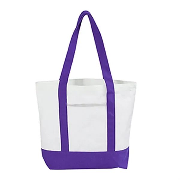 12 Oz Canvas Boat Tote Bag With Front Pocket