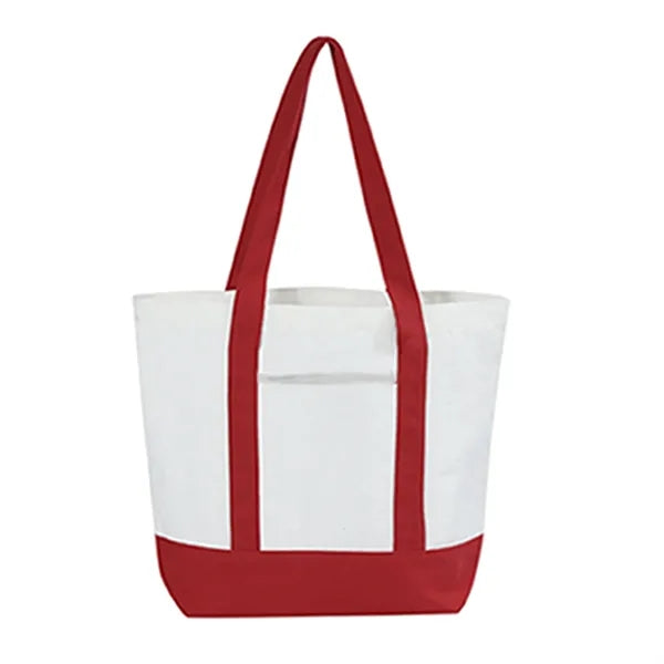 12 Oz Canvas Boat Tote Bag With Front Pocket