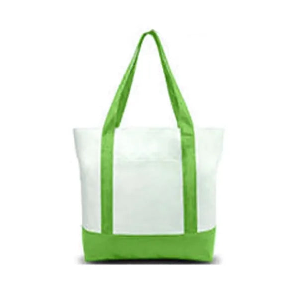 12 Oz Canvas Zippered Boat Tote Bag With Front Pocket