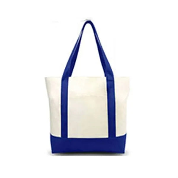 12 Oz Canvas Zippered Boat Tote Bag With Front Pocket