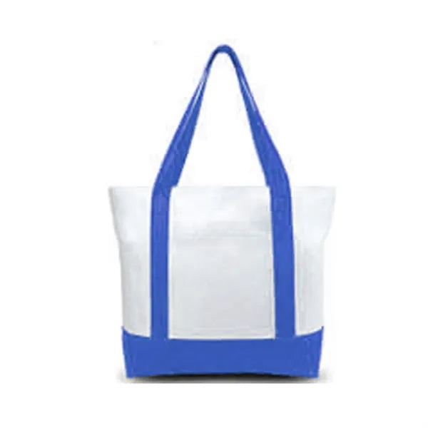 12 Oz Canvas Zippered Boat Tote Bag With Front Pocket