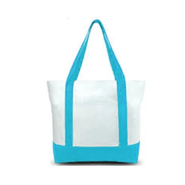 12 Oz Canvas Zippered Boat Tote Bag With Front Pocket