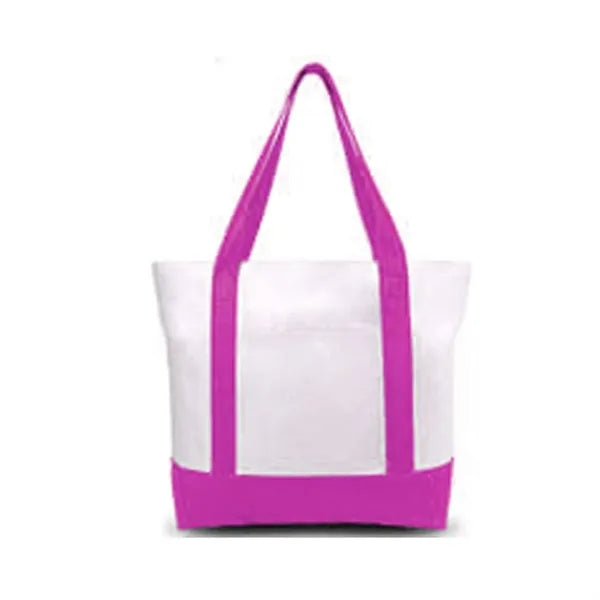 12 Oz Canvas Zippered Boat Tote Bag With Front Pocket