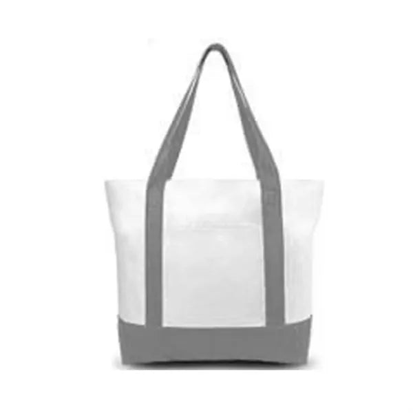 12 Oz Canvas Zippered Boat Tote Bag With Front Pocket