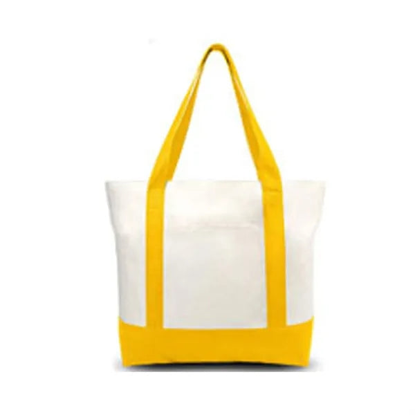 12 Oz Canvas Zippered Boat Tote Bag With Front Pocket