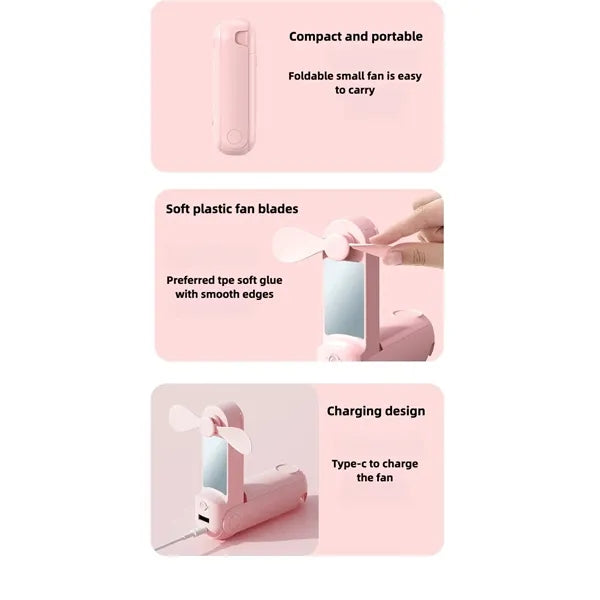 Multifunctional Portable Fan with Flashlight and Power Bank