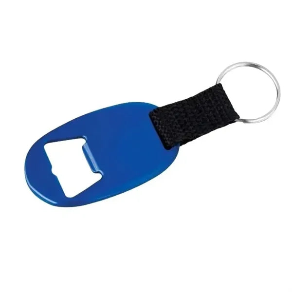 Oval Bottle Opener Keychain w/ Strap