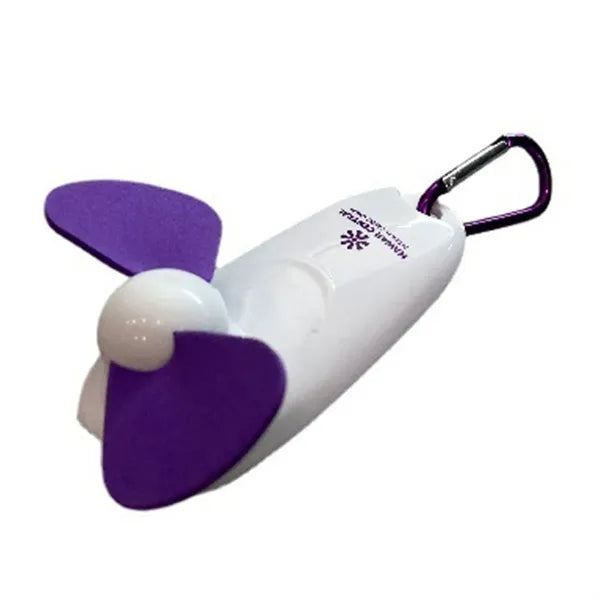 2 In 1 Portable Mini Led Handheld Cooling Fan With Carabiner
