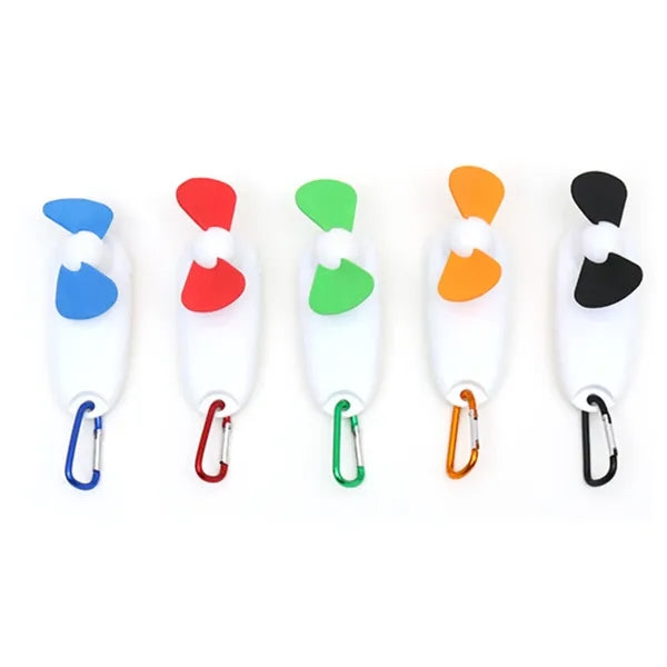 2 In 1 Portable Mini Led Handheld Cooling Fan With Carabiner