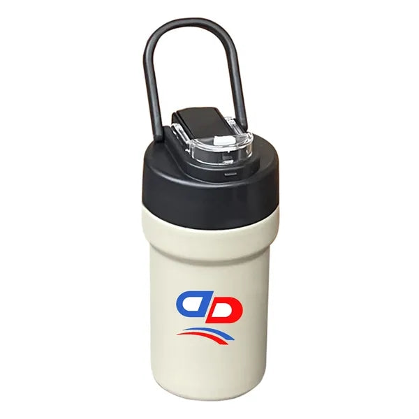 304 17 Oz Coffee Cup With Straw Outdoors
