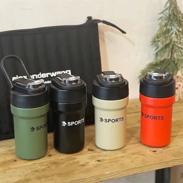 304 17 Oz Coffee Cup With Straw Outdoors