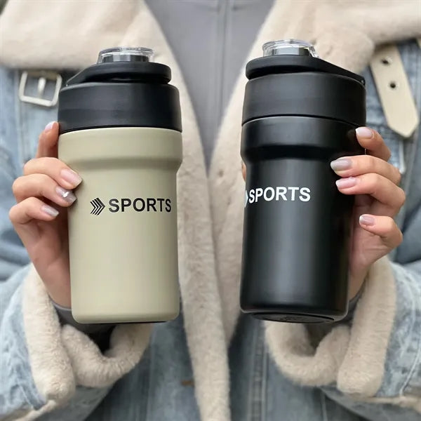 304 17 Oz Coffee Cup With Straw Outdoors