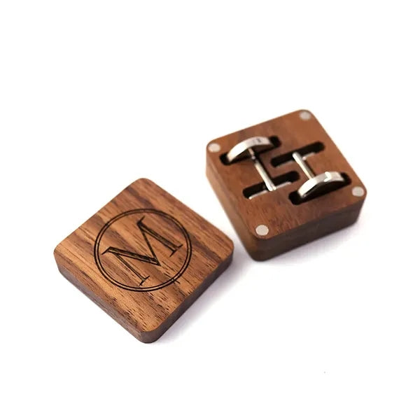 Men's Initials Silver Cufflinks