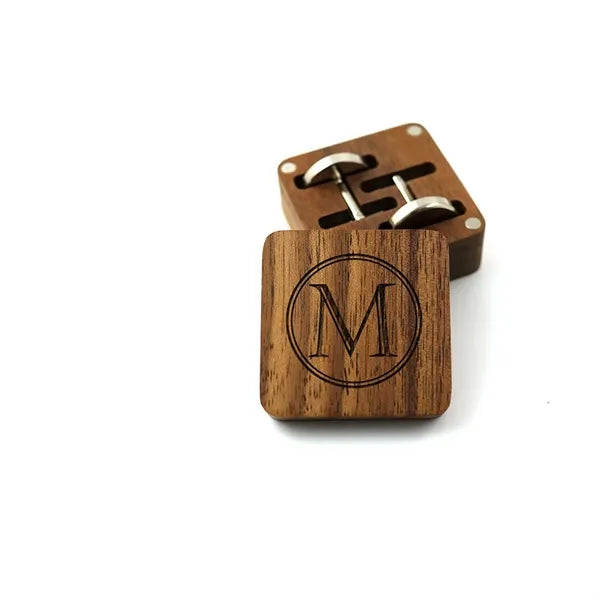 Men's Initials Silver Cufflinks