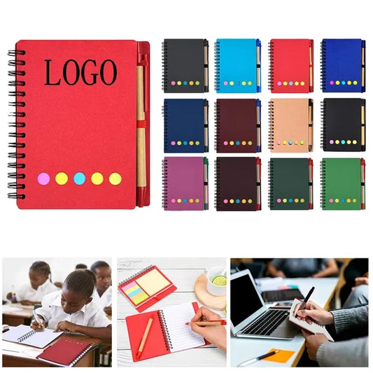 Spiral Notebook with Sticky Notes