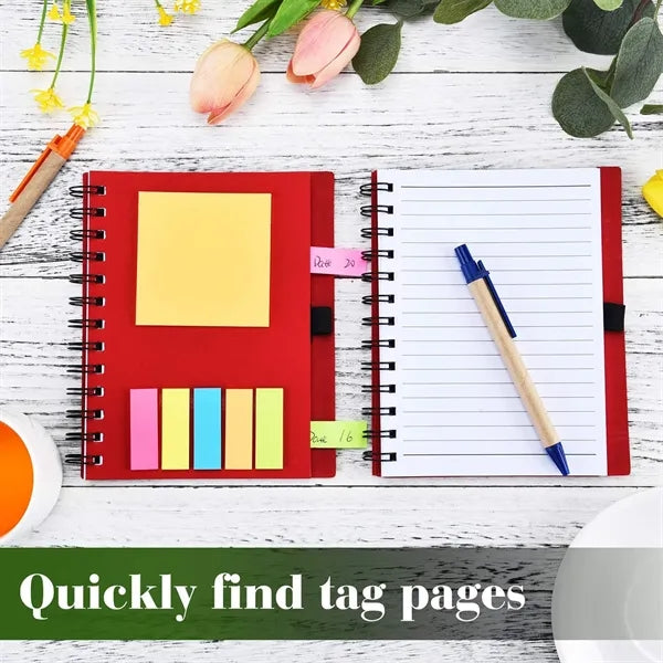 Spiral Notebook with Sticky Notes