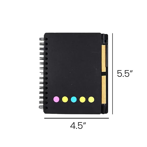 Spiral Notebook with Sticky Notes