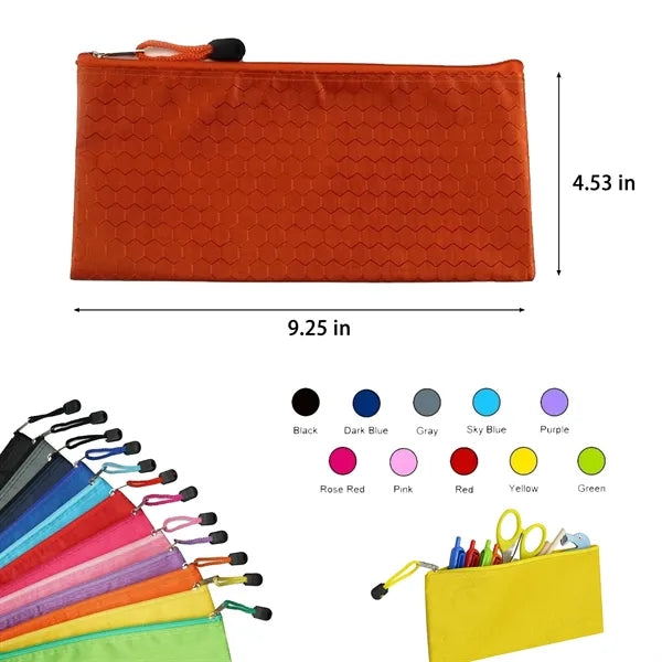 Flat Rectangular Zippered Stationery Pouch