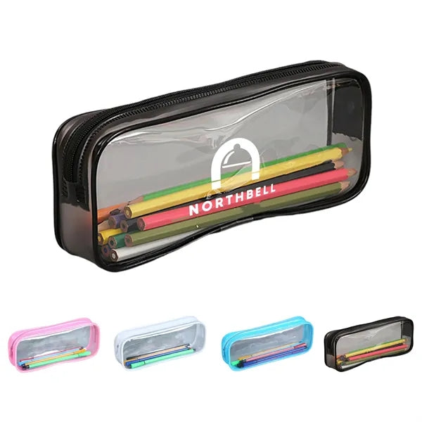 Clear PVC Zipper Pencil Cosmetic Storage Bag