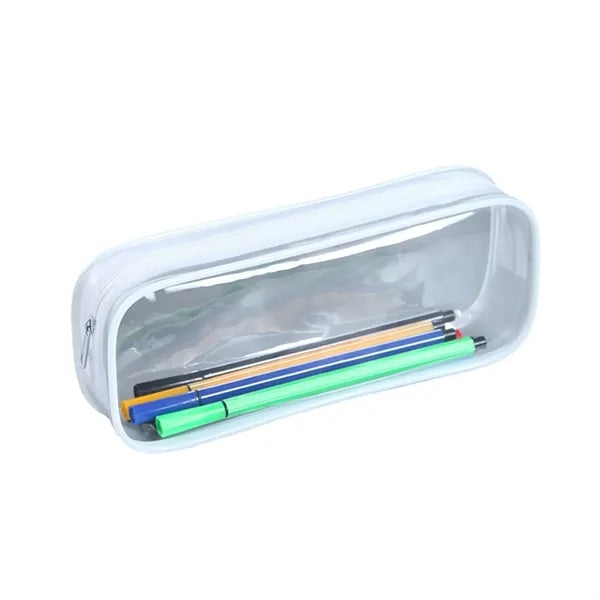 Clear PVC Zipper Pencil Cosmetic Storage Bag