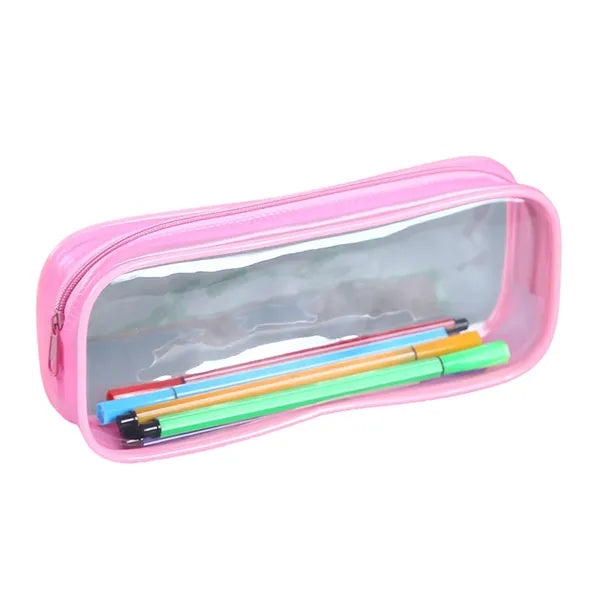 Clear PVC Zipper Pencil Cosmetic Storage Bag