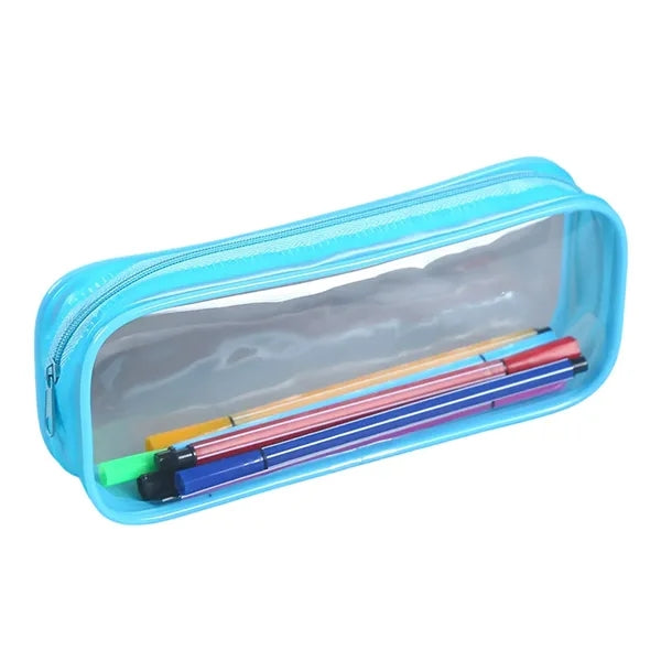 Clear PVC Zipper Pencil Cosmetic Storage Bag