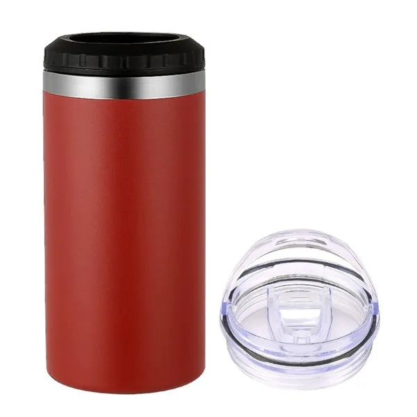 16 Oz Stainless Steel Can Cooler With Lid