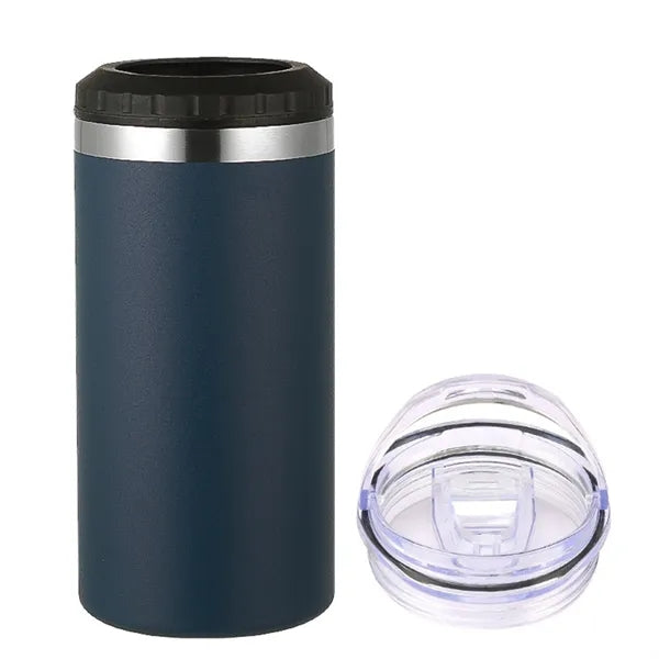16 Oz Stainless Steel Can Cooler With Lid