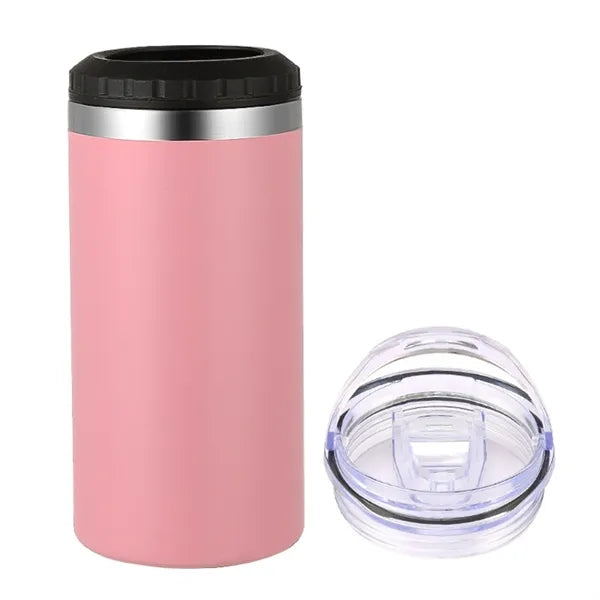 16 Oz Stainless Steel Can Cooler With Lid