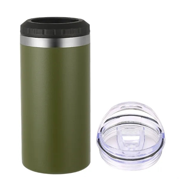 16 Oz Stainless Steel Can Cooler With Lid