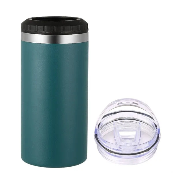 16 Oz Stainless Steel Can Cooler With Lid