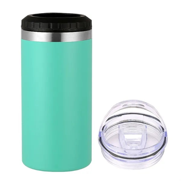 16 Oz Stainless Steel Can Cooler With Lid