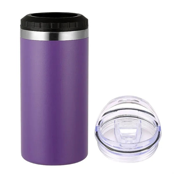 16 Oz Stainless Steel Can Cooler With Lid