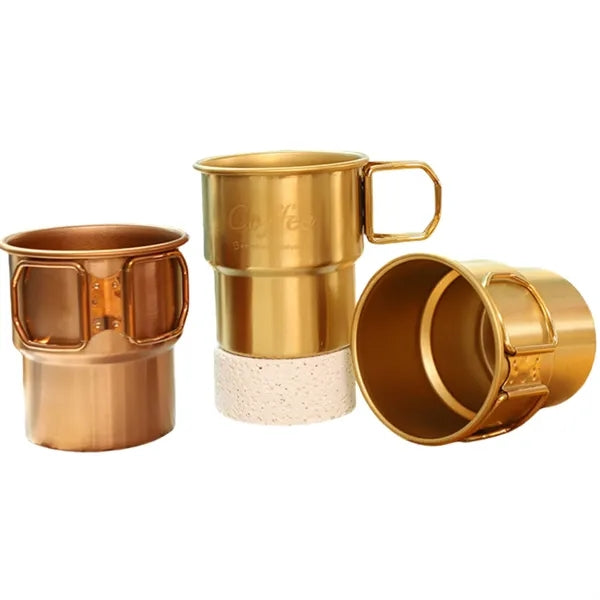 Stackable Camping Cups with Folding Handle