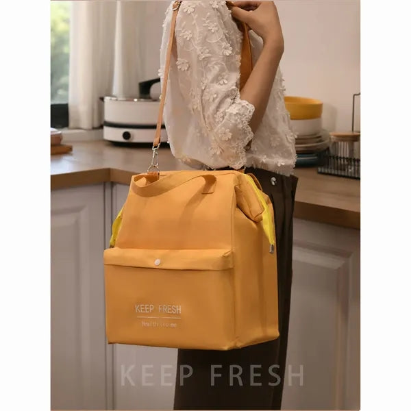 Oxford Lunch Tote Bag With Shoulder Strap, Insulated