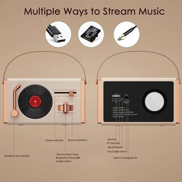 Small Portable Retro Bluetooth Speaker