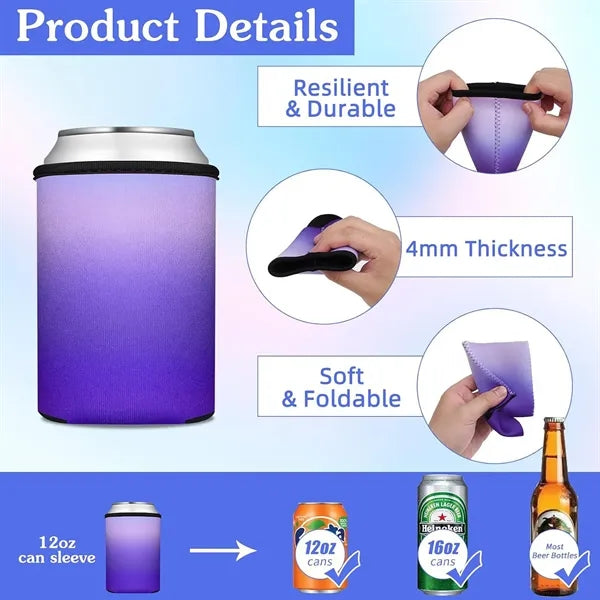Gradient Color Insulation 12Oz Can Cooler Sleeves