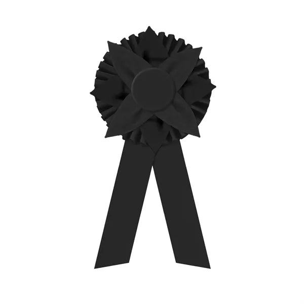6" Rosette 12" long with 2 streamers