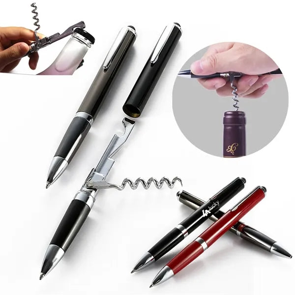 Multi-Function Ballpoint Pen with Touch Screen Stylus & Wine